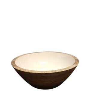 BOWL/ENSALADERA MADERA ENLOZADO 19,5cm CAROL.