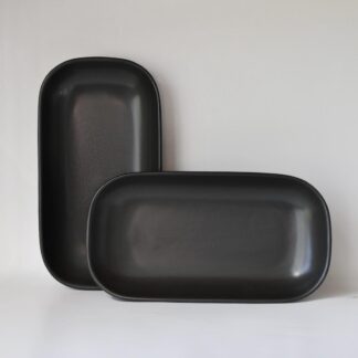 FUENTE RECTOVAL 28 CM. NEGRO MATE VERBANO TAVOLA