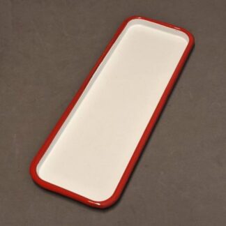 BANDEJA RECTANGULAR ENLOZADA BORDE ROJO 35 X 12,7 AXEN