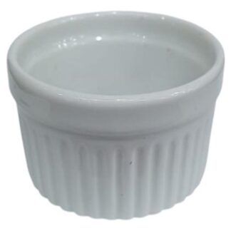 CAZUELA LISA 10 CM VIDRIO TEMPL. BLANCO "AM. COLLECTION"