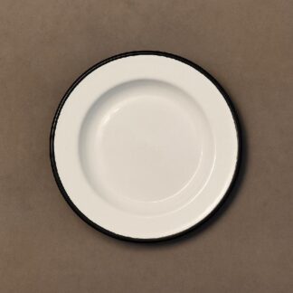 PLATO PLAYO ENLOZADO BORDE NEGRO 18 CM AXEN