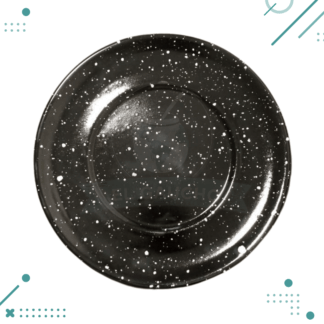 PLATO ENLOZADO PLAYO POSTRE 20cm. FORTEM ( NEGRO)
