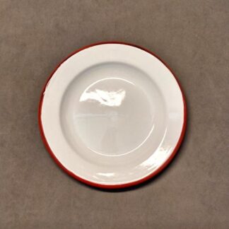 PLATO PLAYO ENLOZADO BORDE ROJO 18 CM AXEN