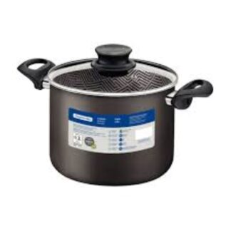 OLLA ALTA TEFLON TEXTURE TRAMONTI. C/ ASAS TAPA VIDRIO 24CM