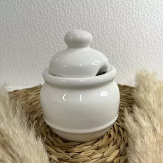 AZUCARERA C/TAPA 10 X 13 CM BLANCO CERAMICA "TANDIL"