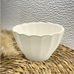 BOWL CHICO REDONDO CERAMICA 400 cc BLANCO 11,5 x 7 CMS - LINEA FLOWERS "TANDIL"