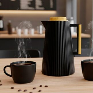 SIN STOCK # JARRA TERMICA 1 LITRO RAYADA NEGRA WALPLO