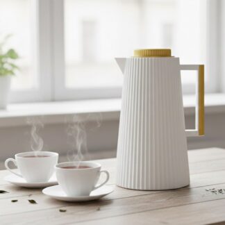 JARRA TERMICA 1 LITRO RAYADA BLANCA WALPLO