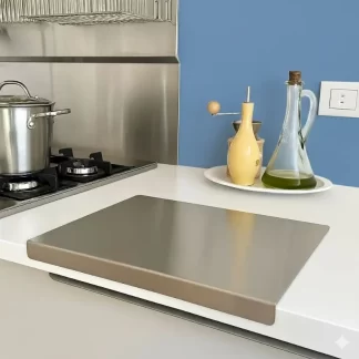 TABLA PICAR C/BORDE 33 X 24 CMS ACERO INOX ACERMEL