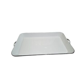 BANDEJA RECTANGULAR ENLOZADA BORDE NEGRO 46 X 29 X 4 cm AXEN
