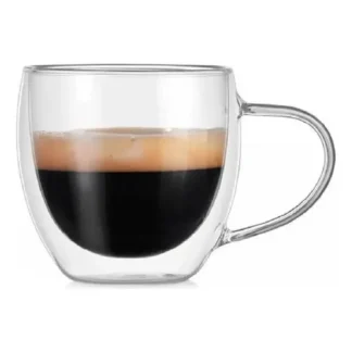 TAZA DOBLE VIDRIO CON ASA 250 ML CRYSTAL ROCK (CR17151)