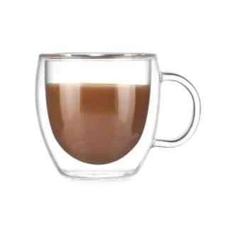 TAZA DOBLE VIDRIO CON ASA 150 ML CRYSTAL ROCK (CR17150)