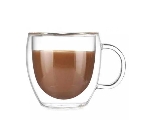 TAZA DOBLE VIDRIO CON ASA 150 ML CRYSTAL ROCK (CR17150)