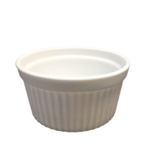 CAZUELA ACANALADA 10 CM VIDRIO TEMPL. BLANCO "AM. COLLECTION"