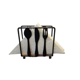 SERVILLETERO NEGRO BASE MADERA 11 x 12 CM SPA646 AMEP