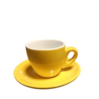TAZA CAFE C/PLATO AMARILLO 90 ML BARISTA PROFESIONAL VOLF.