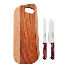KIT PARA FIAMBRE POLYWOOD TRAMONTINA3 PIEZAS C/TABLA