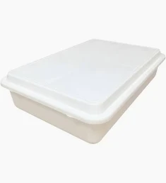 BATEA PLASTICA BLANCA C/TAPA 49 x 34 x 12,5 CM P.M.P.