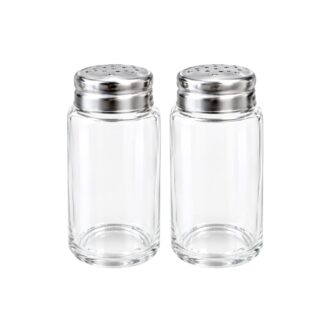 SALERO / PIMENTERO VIDRIO C/TAPA ACERO INOX. WALPLO